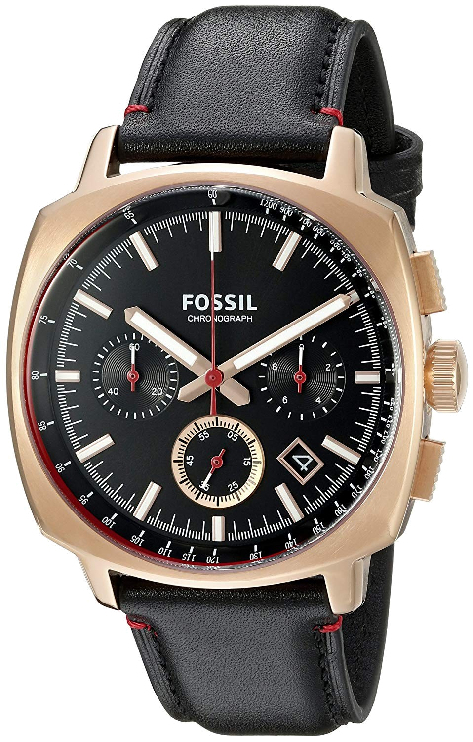 Watch strap Fossil CH3008 Leather Black 20mm